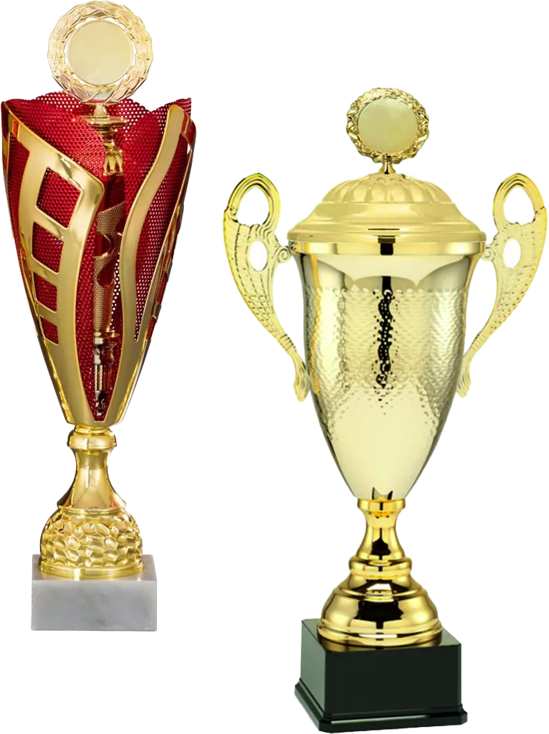 Various colored gold cups