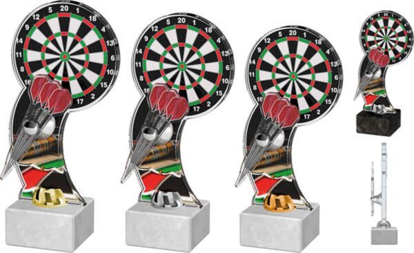 Acryl-Pokal Darts vor Scheibe BA 98:10 in 3 Größen